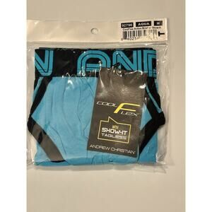 NWT Sexy ANDREW CHRISTIAN Aqua CoolFlex Active Brief w/Show-It Pouch Size Medium